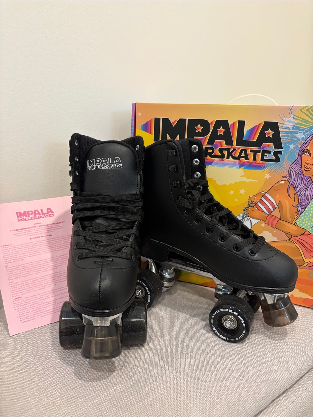 Impala Black Classic Roller Skates for Women USA size 6